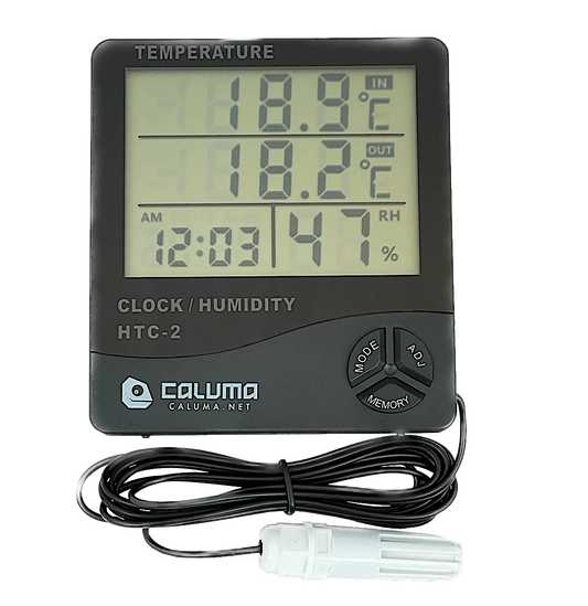 Caluma Thermo-Hygrometer mit Uhr und neuer Sonde
